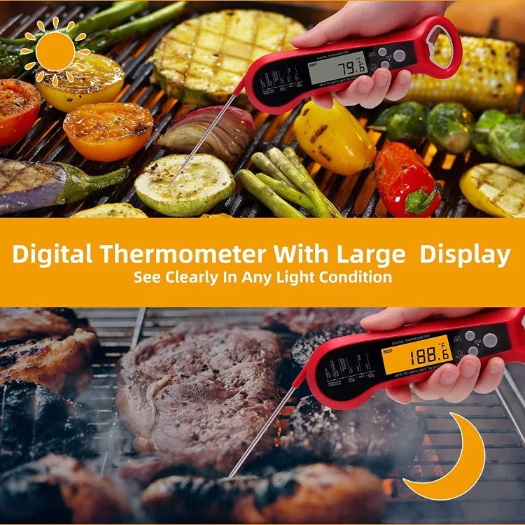 速く及び精密なデジタル食糧温度計を調理するための1つの即刻の読まれた肉温度計に付き2022新しい2つ